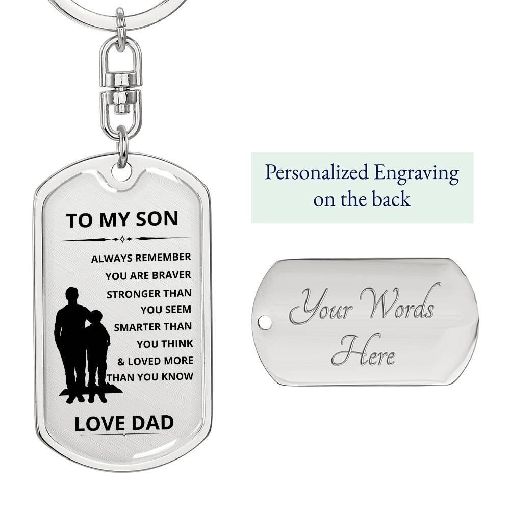 To My Son Love Dad | Dog Tag