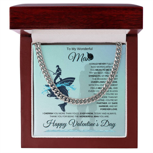 My Wonderful Man | Fisher's Valentine's Day | Cuban Link Chain