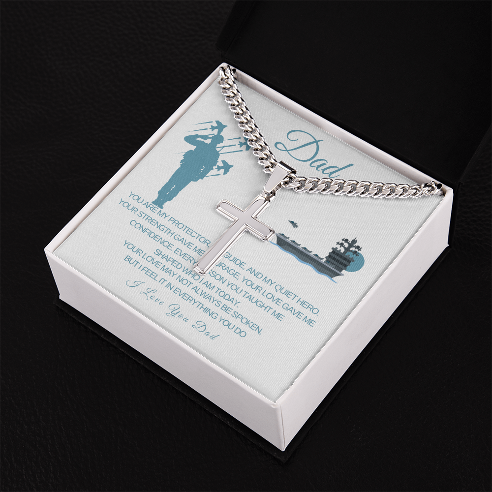 Military Dad Aircraft Carrier Necklace