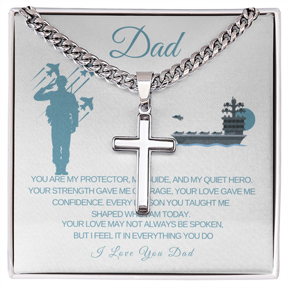 Military Dad Aircraft Carrier Necklace