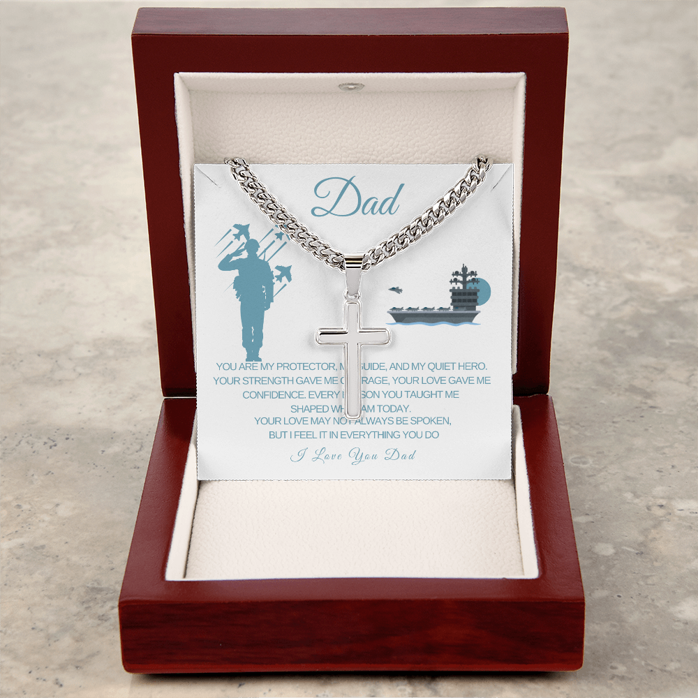 Military Dad Aircraft Carrier Necklace