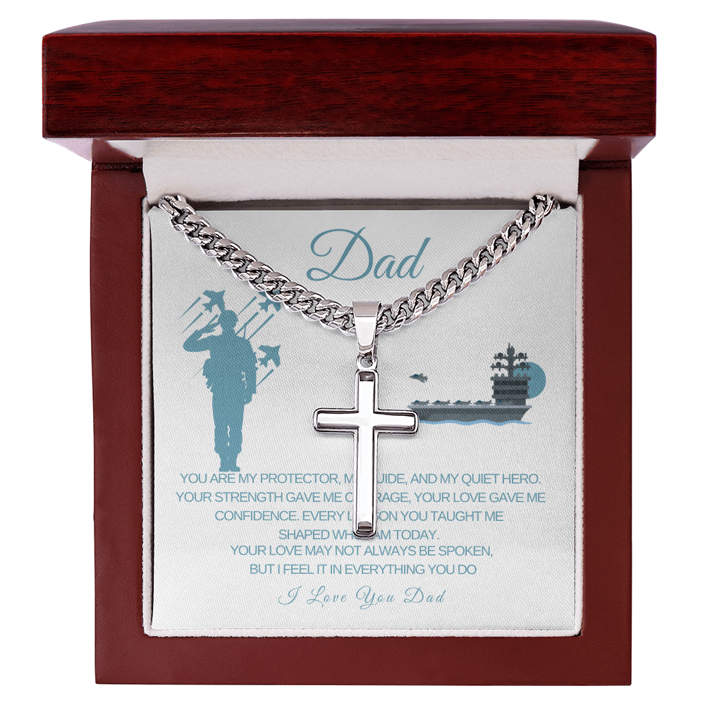 Military Dad Aircraft Carrier Necklace