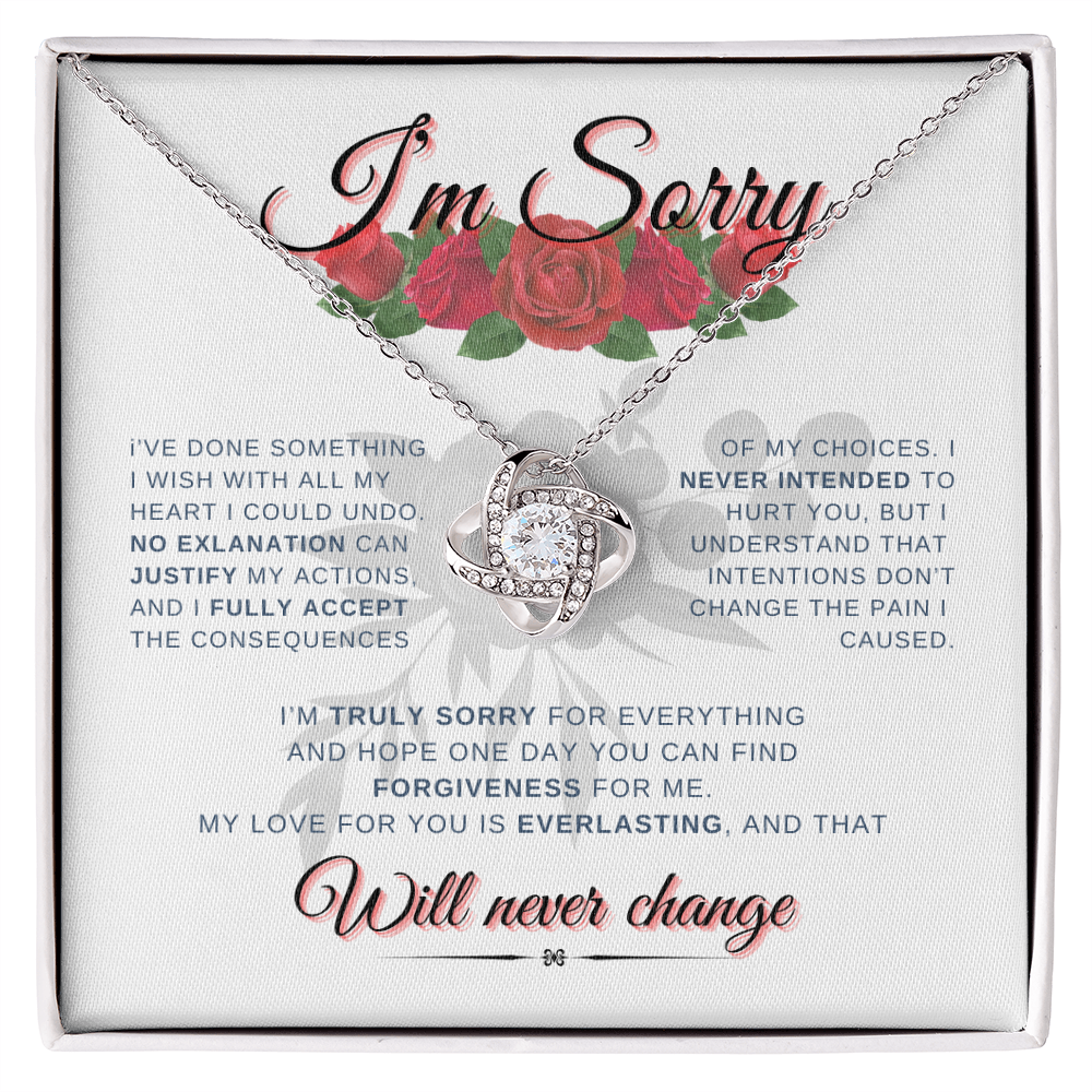 Will Never Change "I'm Sorry" | Love Knot Necklace