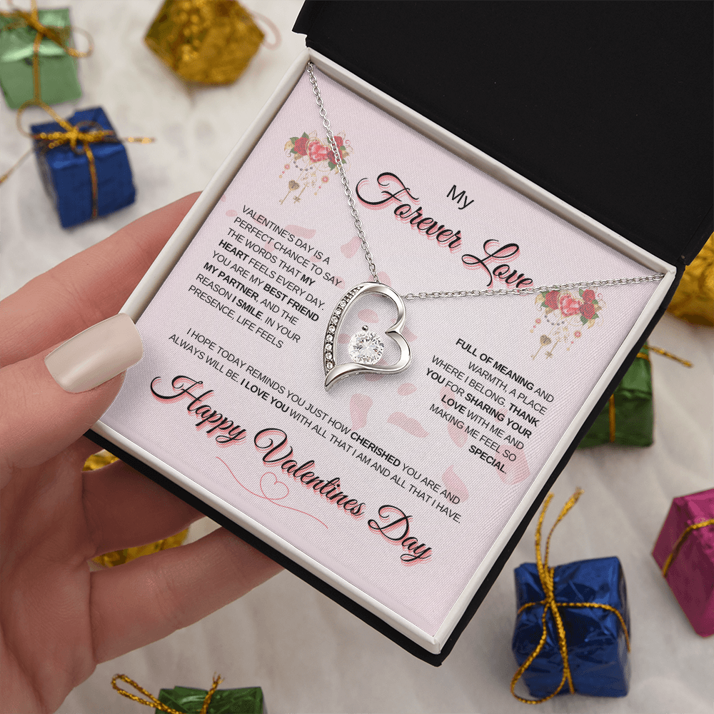 My Forever Love | Happy Valentine's Day Forever Love Necklace – A Celebration of Timeless Devotion