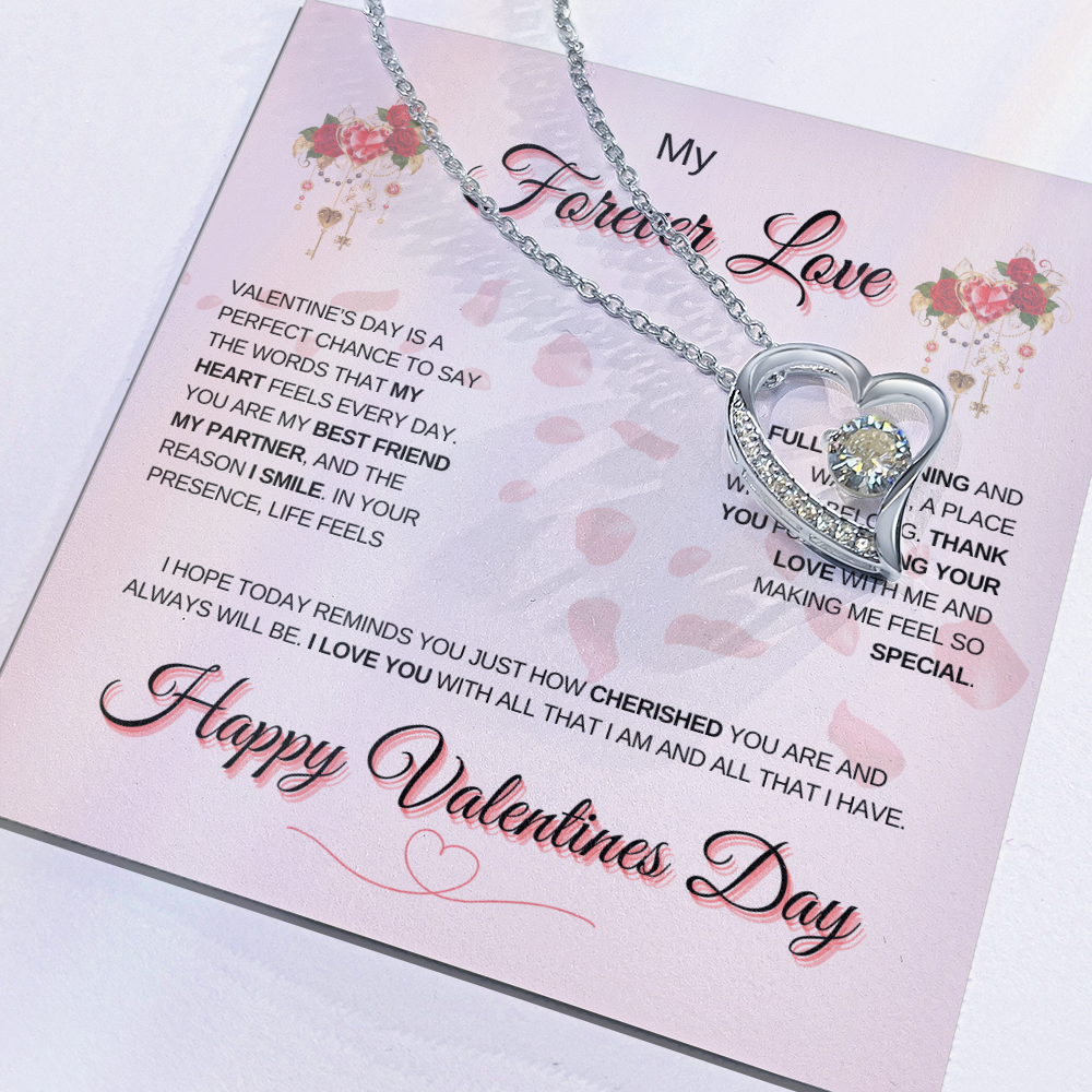 My Forever Love | Happy Valentine's Day Forever Love Necklace – A Celebration of Timeless Devotion