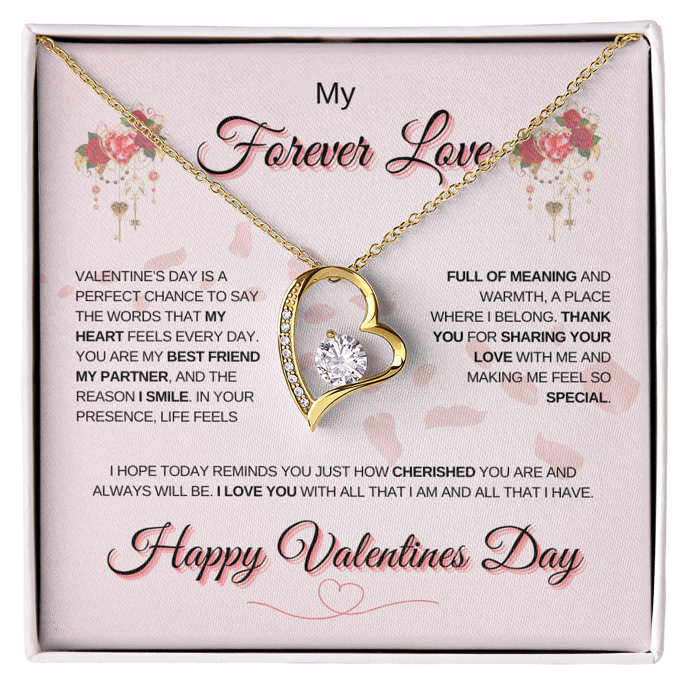 My Forever Love | Happy Valentine's Day Forever Love Necklace – A Celebration of Timeless Devotion