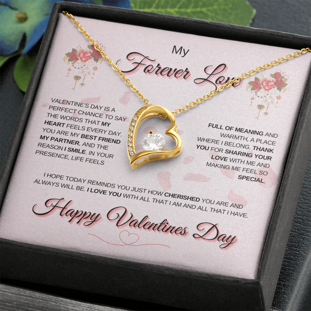 My Forever Love | Happy Valentine's Day Forever Love Necklace – A Celebration of Timeless Devotion